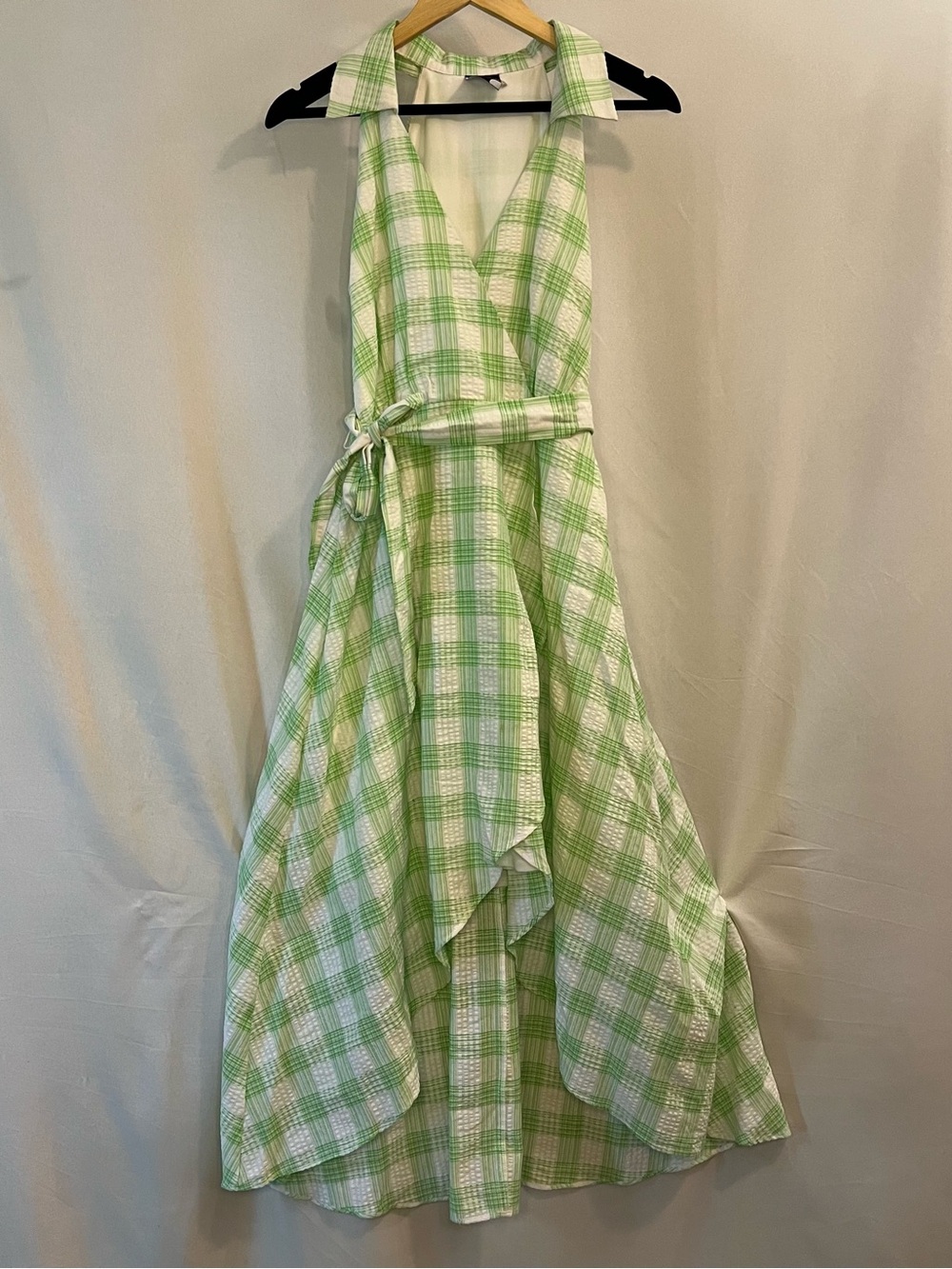 Maison Tara Plaid Halter Dress